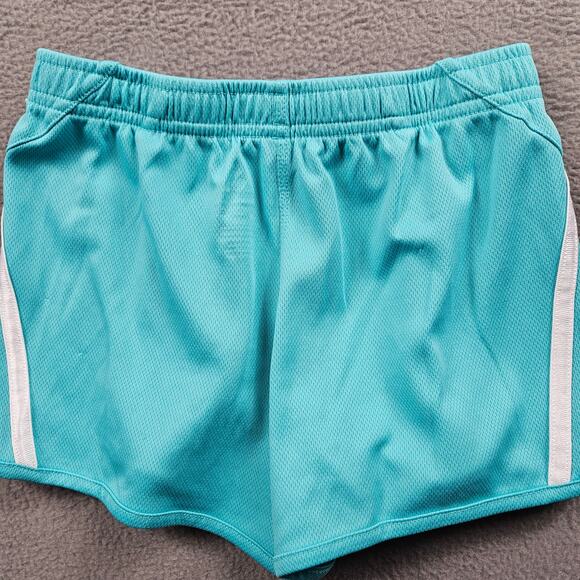 Adidas Gym Shorts Girls Small 7/8 Teal Blue - Picture 3 of 8